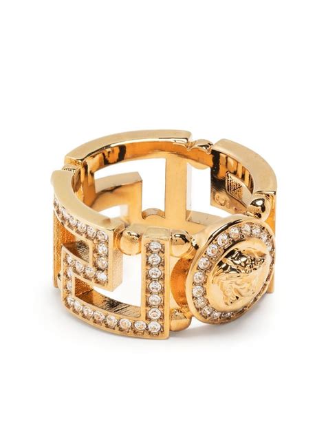 versace кольцо|Crystal Medusa Greca Ring Gold .